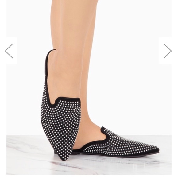 Shoes - Black studded mules.